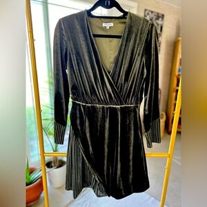 Petite Studio NYC olive velvet dress